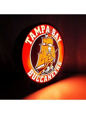 Tampa Bay Buccaneers 9" LED Light Box Sign - USB Powered with Dimmer Switch - Ma